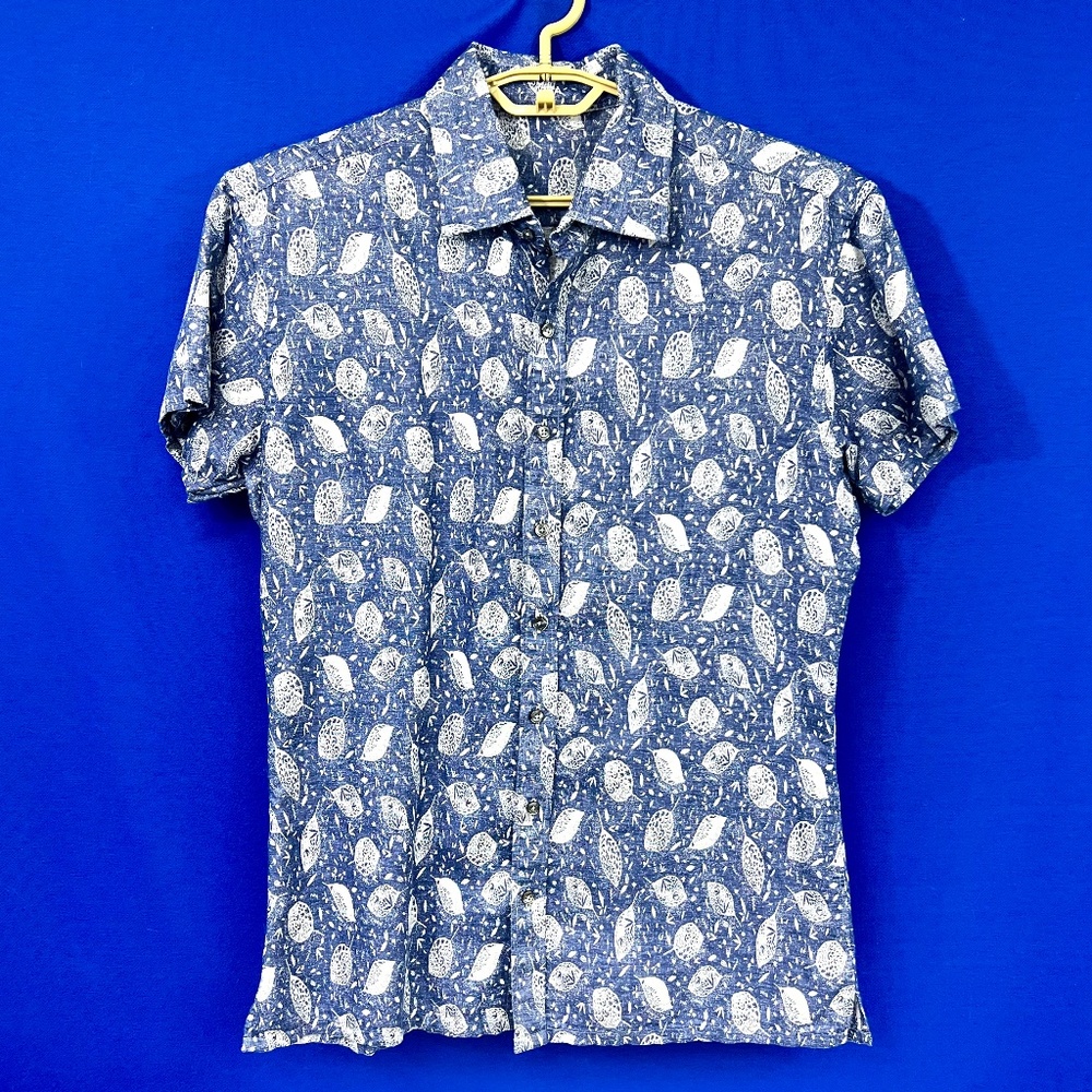 |•J. HILBURN•| Cotton Linen Short Sleeve Button Down Shirt